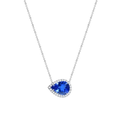 925 Sterling Silver Elegant Sapphire CZ verkiest het Halsband Eenvoudige Ontwerp voor Vrouwengift