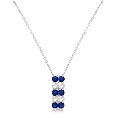 14K witgoud Hart Gevormd Garnet Pendant Necklace, Tengere Sapphire Chain Necklace