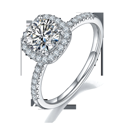 Het vierkant sneed Bruids Vierkant de Diamantgoud van Vrouwenmoissanite met Zilveren Romantische Trouwring