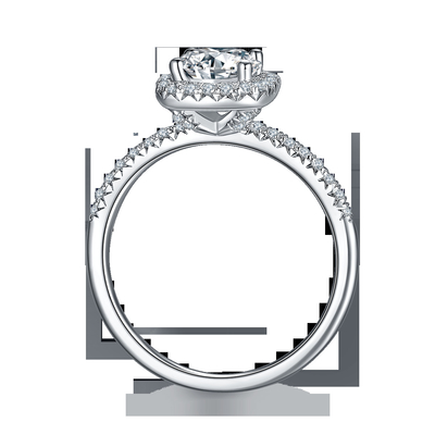 Het vierkant sneed Bruids Vierkant de Diamantgoud van Vrouwenmoissanite met Zilveren Romantische Trouwring