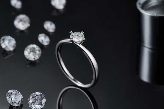 9K gouden Juwelen Minimalistische Ontwerpen Moissanite 925 Zilveren Ring