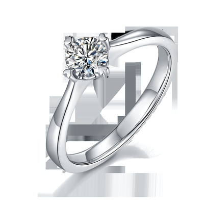 9K met Zilveren de Juwelen Minimalistische Dame Ring van Mozaïekmoissanite