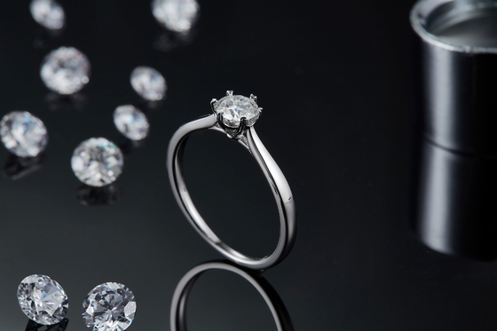 0.5ct de Ring van het Laboratoriumdiamond jewelry with silver women van vormhexgonal