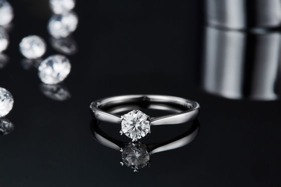 0.5ct de Ring van het Laboratoriumdiamond jewelry with silver women van vormhexgonal