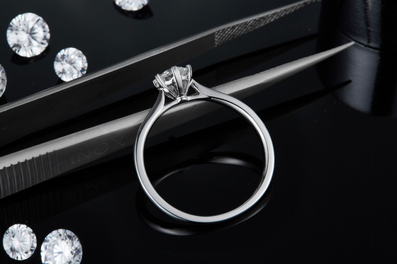 0.5ct de Ring van het Laboratoriumdiamond jewelry with silver women van vormhexgonal