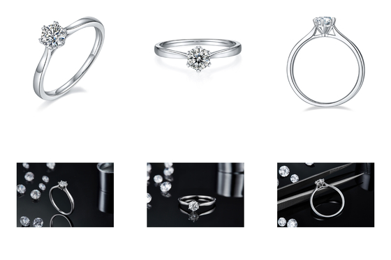 0.5ct de Ring van het Laboratoriumdiamond jewelry with silver women van vormhexgonal