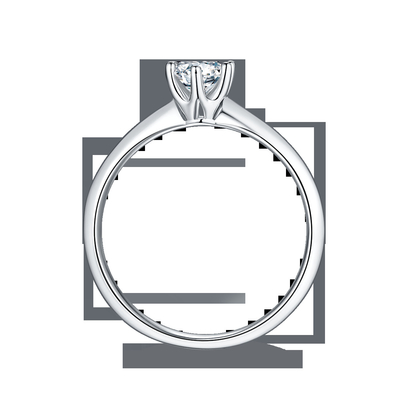 9K met Zilveren Ring gesneden Witte Moissanite Diamond Minimalist Wedding Jewelry