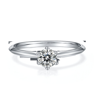 9K met Zilveren Ring gesneden Witte Moissanite Diamond Minimalist Wedding Jewelry
