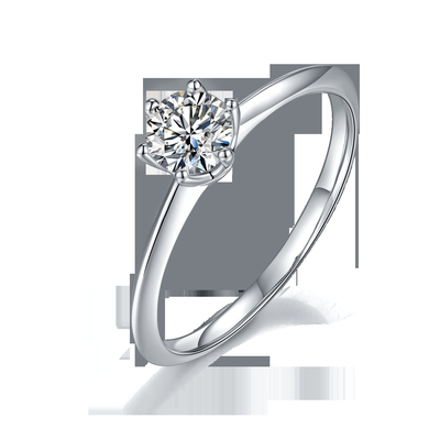 9K met Zilveren Ring gesneden Witte Moissanite Diamond Minimalist Wedding Jewelry