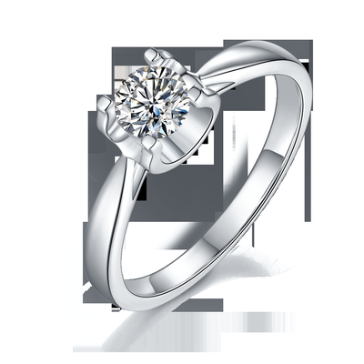 9K met Zilveren Minimalistische het Huwelijksjuwelen van Ring Square White Moissanite Diamond