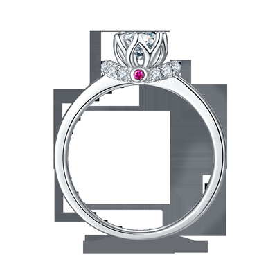 Unieke de Vrouwenjuwelen van Ring Custom Moissanite Ring Engagement van de Bloemstijl Witgoud Geplateerde