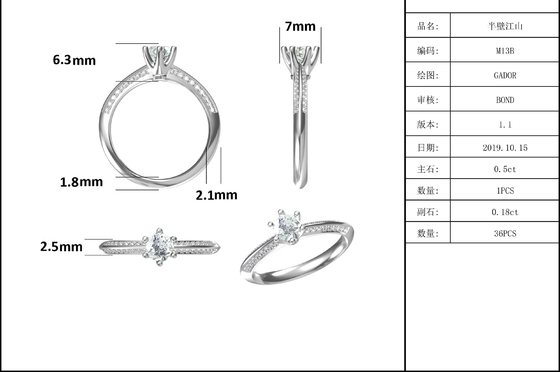De witte Ring van de Overeenkomstenvrouwen van Moissanite en Sapphire Platineve Diamonds Jewelry-