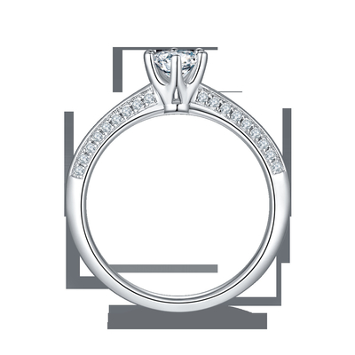 De witte Ring van de Overeenkomstenvrouwen van Moissanite en Sapphire Platineve Diamonds Jewelry-