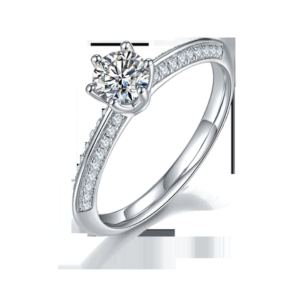 De witte Ring van de Overeenkomstenvrouwen van Moissanite en Sapphire Platineve Diamonds Jewelry-