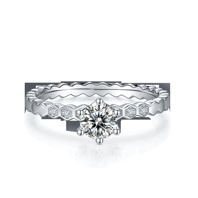 Het Ontwerp de Witte Overeenkomst van Moissanite van 1.16CTW Wavilion en Sapphire Platineve Diamonds Jewelry-voor Vrouwenring