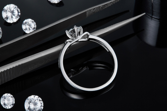 Witte Vierkante Moissanite en Sapphire Platineve Diamonds Jewelry Women Ring With Silver 1.94CTW