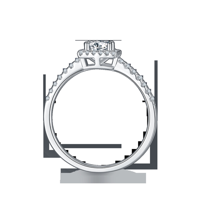 De witte Diamanten van het Ontwerpmoissanite van de Grootsheiddouane Vierkante bedekken Overeenkomst voor Vrouwenring