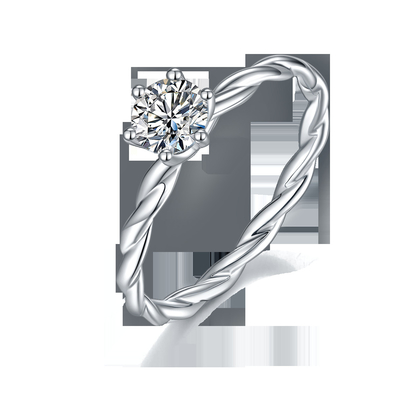 De Moissaniteovereenkomst voor de Trouwringwitgoud van Vrouwenring set diamonds and sapphire bedekt