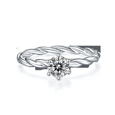 De Moissaniteovereenkomst voor de Trouwringwitgoud van Vrouwenring set diamonds and sapphire bedekt