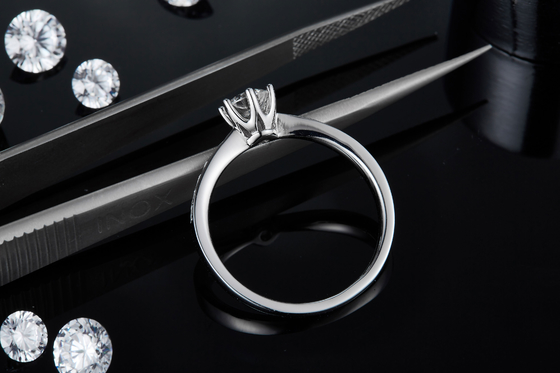 De Verlovingsring14k Witgoud Moissanite Ring Vintage Engagement Ring van Milgrainmoissanite