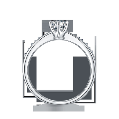 De Verlovingsring14k Witgoud Moissanite Ring Vintage Engagement Ring van Milgrainmoissanite