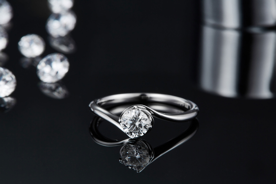 Witgoud 14 Karat Lab Grown Moissanite Vintage inspireerde Moissanite-Overeenkomst Diamond Jewelry Ring