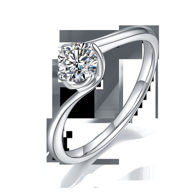Witgoud 14 Karat Lab Grown Moissanite Vintage inspireerde Moissanite-Overeenkomst Diamond Jewelry Ring