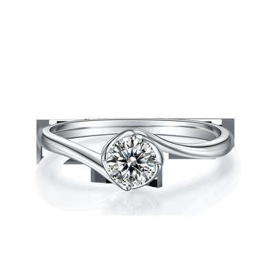 Witgoud 14 Karat Lab Grown Moissanite Vintage inspireerde Moissanite-Overeenkomst Diamond Jewelry Ring