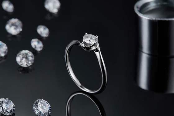 Witgoud 14 Karat Lab Grown Moissanite Vintage inspireerde Moissanite-Overeenkomst Diamond Jewelry Ring