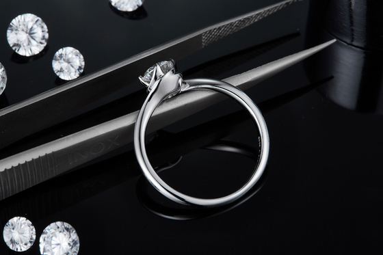 Witgoud 14 Karat Lab Grown Moissanite Vintage inspireerde Moissanite-Overeenkomst Diamond Jewelry Ring