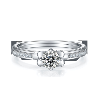 Van de Overeenkomstenring unique 14KN van Moissanite van de bloembesnoeiing het Witgoud Ring Moissanite Engagement   Ring