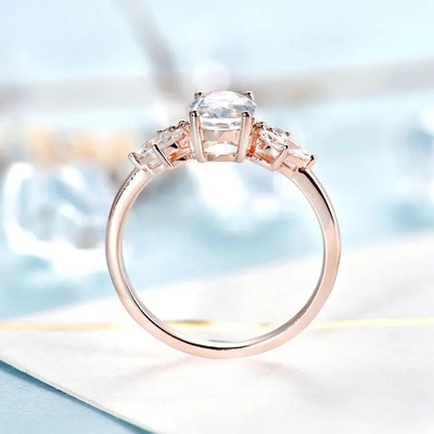 Nam gouden Vrouwen 925 de Sterling Silver Bridal Marquise Jewelry Gefacetteerde Ovale Overeenkomst Ring For Women van besnoeiingsmoonstone toe