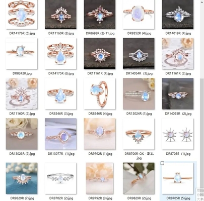 In Juwelen Ruw Moonstone Ring Sterling Silver 925 de Onregelmatige Juwelen van Drie Riekenvrouwen