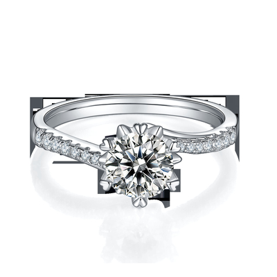 1.30CT witte van de de Juwelenovereenkomst van Moissanite en van Sapphire Platineve CZ de Vrouwenring