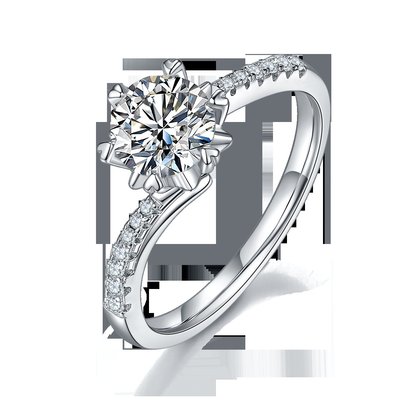 1.30CT witte van de de Juwelenovereenkomst van Moissanite en van Sapphire Platineve CZ de Vrouwenring
