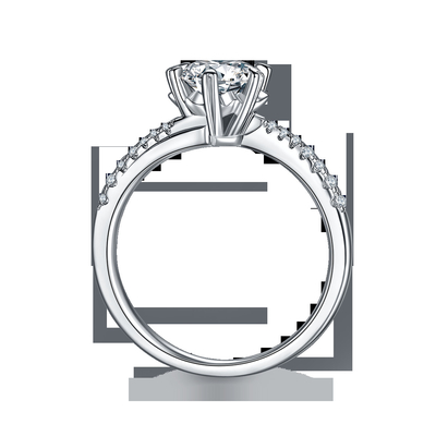 1.30CT witte van de de Juwelenovereenkomst van Moissanite en van Sapphire Platineve CZ de Vrouwenring