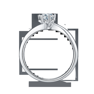 Dame 9k om 7.5mm Moissanite Zilveren Ring Open Fashion Grandeur Jewelry