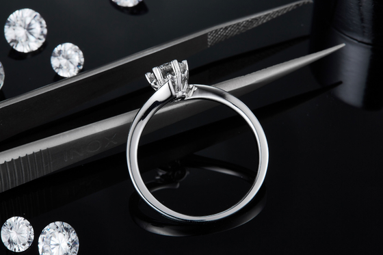 Dame 9k om 7.5mm Moissanite Zilveren Ring Open Fashion Grandeur Jewelry