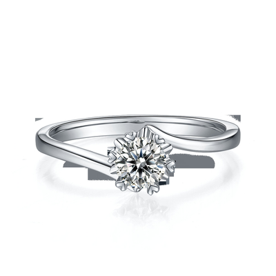 Dame 9k om 7.5mm Moissanite Zilveren Ring Open Fashion Grandeur Jewelry