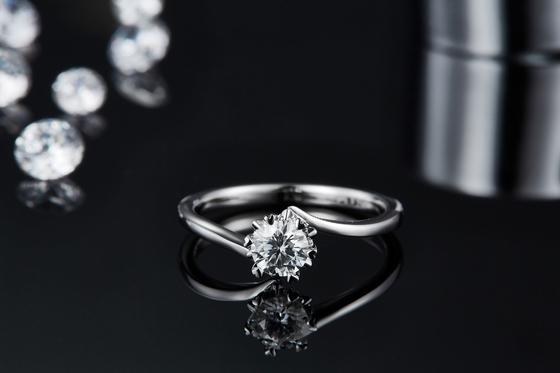 Dame 9k om 7.5mm Moissanite Zilveren Ring Open Fashion Grandeur Jewelry