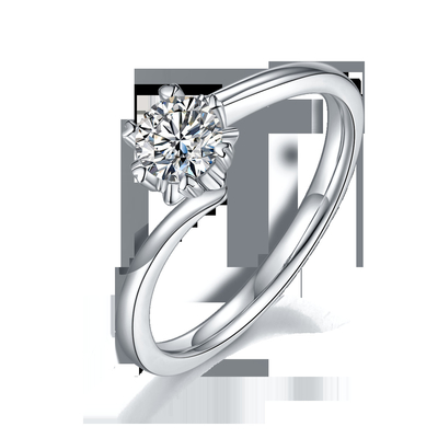 Dame 9k om 7.5mm Moissanite Zilveren Ring Open Fashion Grandeur Jewelry