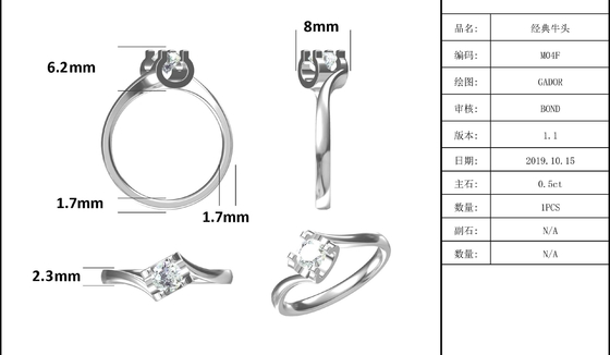 RD 4MM Trapezoïdale Witte van de Ringscz van Moissanite 9K Zilveren Minimalistische het Huwelijksjuwelen