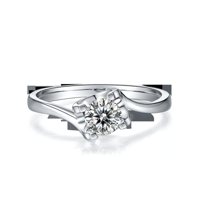 RD 4MM Trapezoïdale Witte van de Ringscz van Moissanite 9K Zilveren Minimalistische het Huwelijksjuwelen