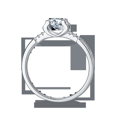 Het witte van de Douanesytle CZ van Moissanite Minimalistische Huwelijk Ring For Women
