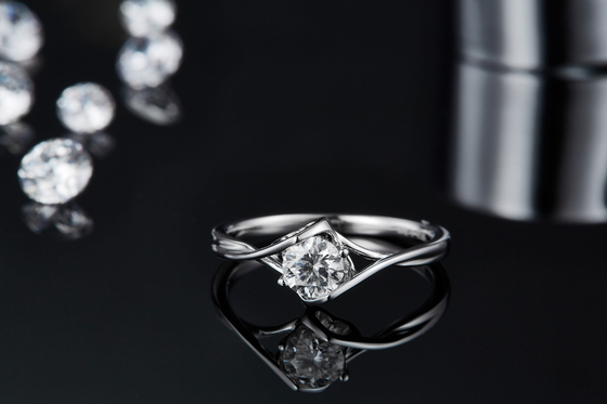 Vrouwen 3 Karaat Natuurlijke Moissanite Ring Gemstone Wedding Promise Engagement