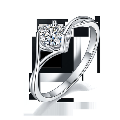 Vrouwen 3 Karaat Natuurlijke Moissanite Ring Gemstone Wedding Promise Engagement