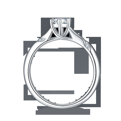 Witte 925 Sterling Silver Custom Moissanite Ring Overeenkomst