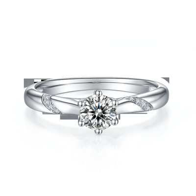 Witte 925 Sterling Silver Custom Moissanite Ring Overeenkomst