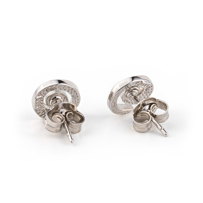 925 met het Zeer belangrijke Blauw van Sterling Silver Vintage Greek   Oorringen van de meander de Opalen Spiraalvormige Nagel voor Vrouwen