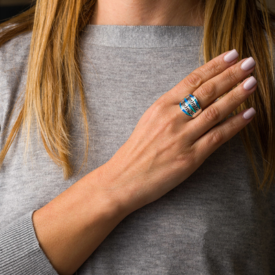 925 met het Zeer belangrijke Blauw van Sterling Silver Greek   Oorringen van de meander de Opalen Spiraalvormige Overeenkomst voor Vrouwen